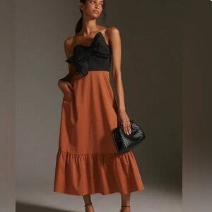 Anthropologie Hutch Bow-Tie Midi Maxi Dress, Perfect Wedding Guest Dress